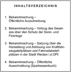 Inhaltsverzeichnis - Amtsblatt Nr. 05 / 2024